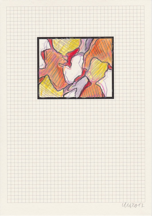 Kleine Buntstiftzeichnung auf Inkjet-Raster 7