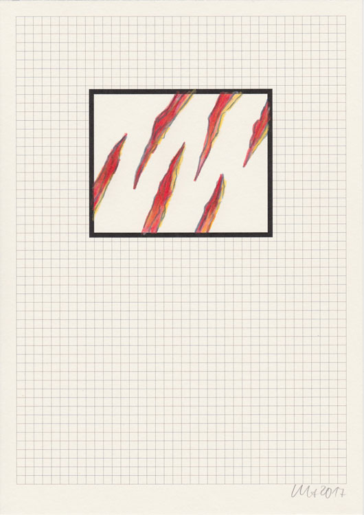 Kleine Buntstiftzeichnung auf Inkjet-Raster 9